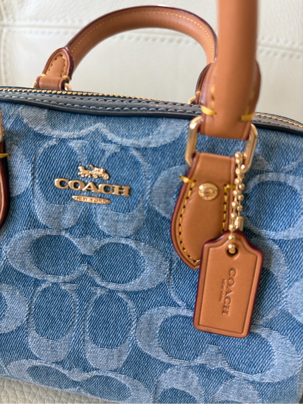 Coach Denim Mini Rowan Satchel Signature crossbody bag - Picture 3 of 7